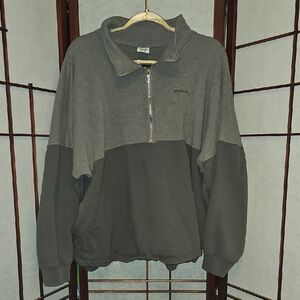 PINK Two-Tone, Half Zip, Oversized Sweatshirt